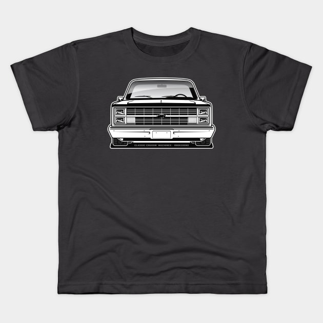 1983-84 Squarebody Chevrolet C10 Blazer Suburban BW Kids T-Shirt by RBDesigns